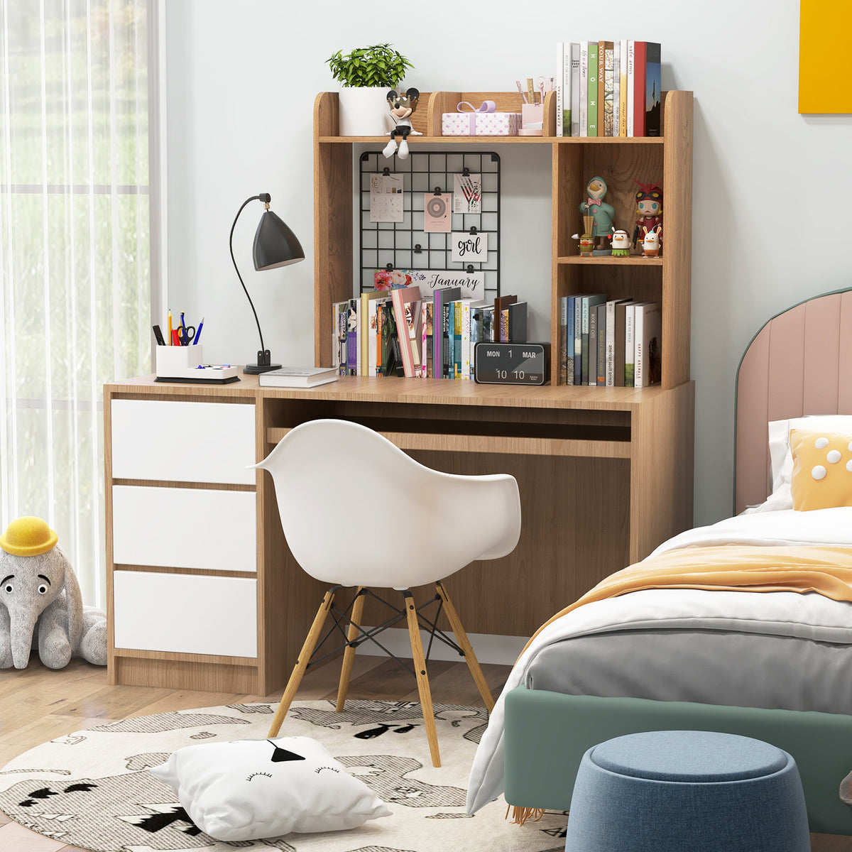 3-Tier Desk Bookshelf, 4 Shelves, Natural Bookcases at Gallery Canada