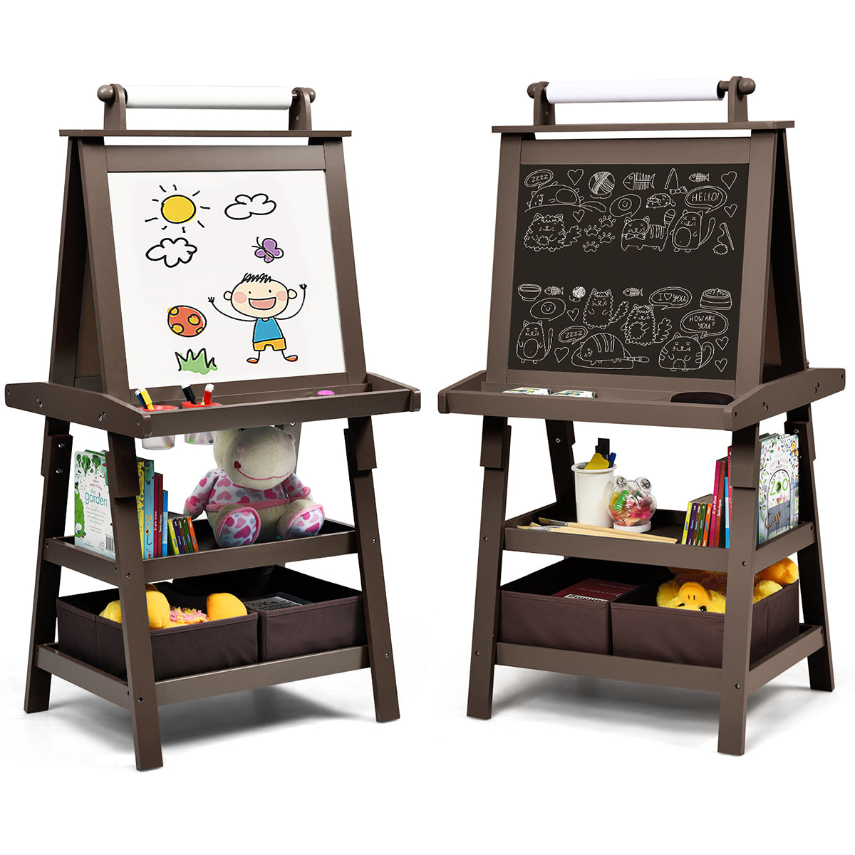 3 In 1 Double-Sided Art Easel, Brown Art Easels at Gallery Canada