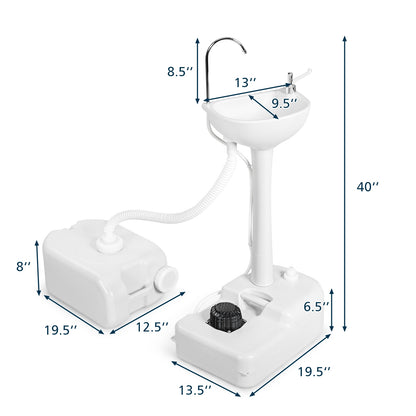 Camping Hand Wash Station, 4.5 Gallon Tank Basin Stand Camping Furniture at Gallery Canada