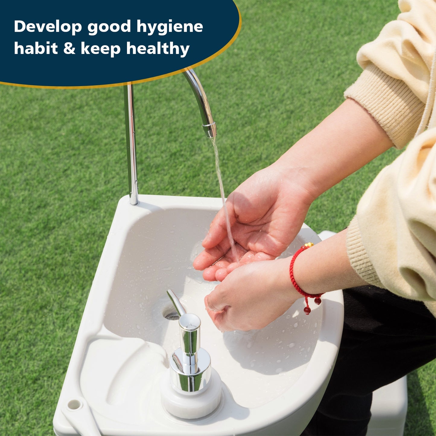 Camping Hand Wash Station, 4.5 Gallon Tank Basin Stand Camping Furniture at Gallery Canada