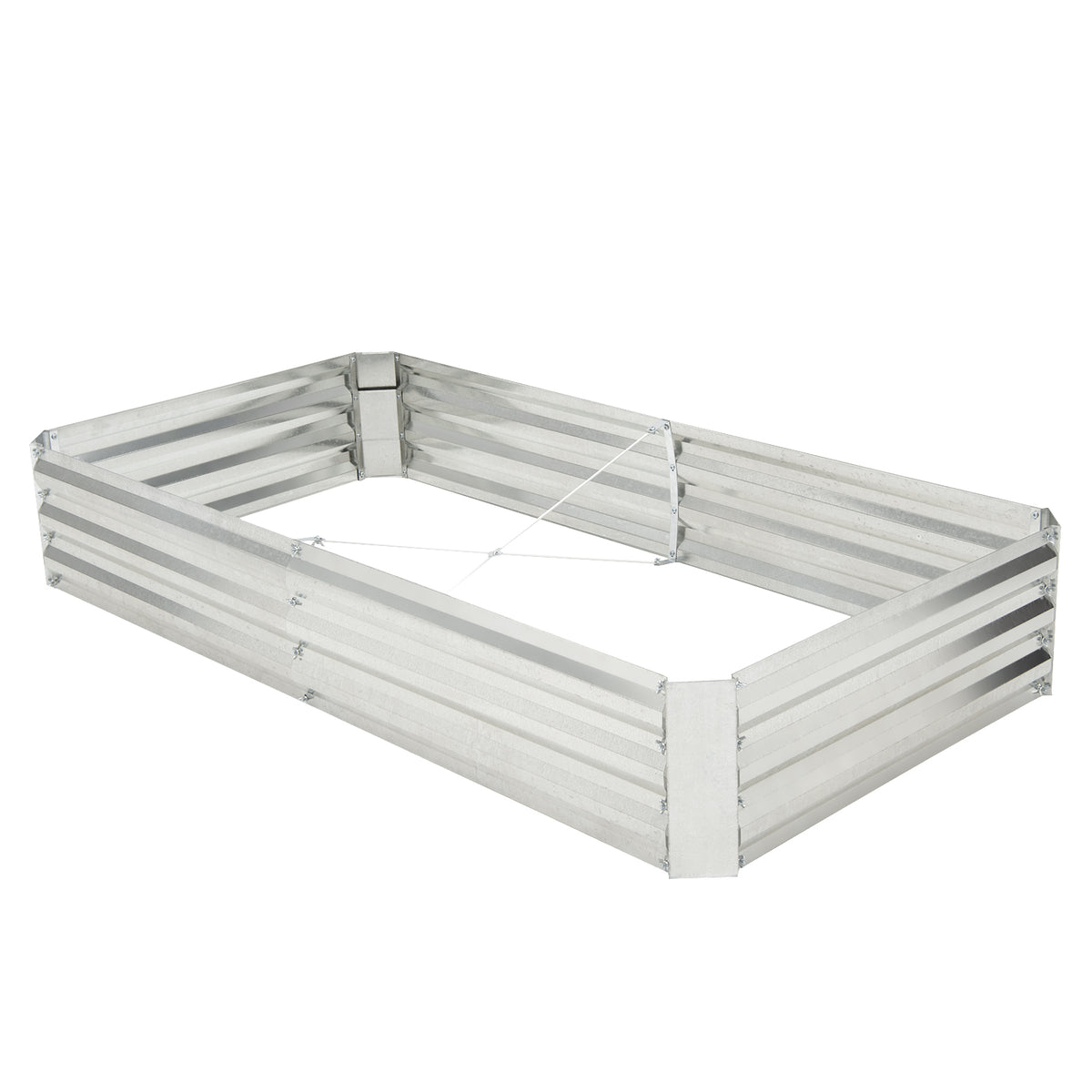 Metal Galvanized Raised Garden Bed, 6 x 3 ft, Silver Raised Garden Beds at Gallery Canada