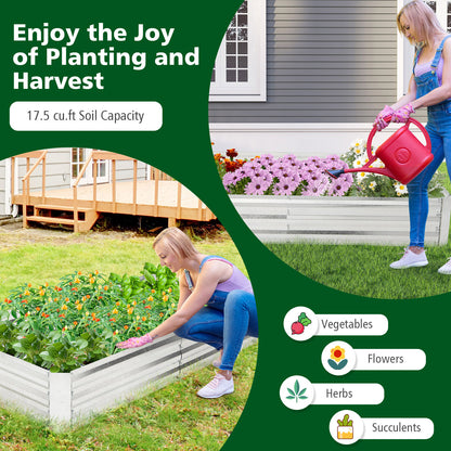 Metal Galvanized Raised Garden Bed, 6 x 3 ft, Silver Raised Garden Beds at Gallery Canada