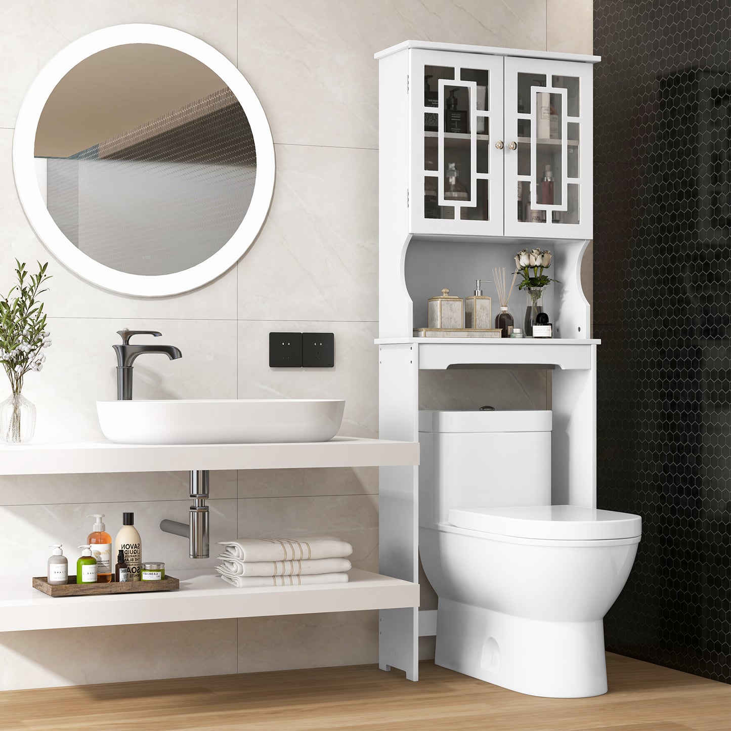 Bathroom Spacesaver Over the Toilet Door Storage Cabinet, White Bathroom Etagere at Gallery Canada