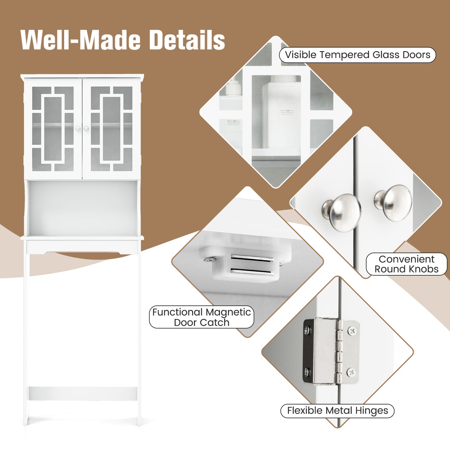 Bathroom Spacesaver Over the Toilet Door Storage Cabinet, White Bathroom Etagere at Gallery Canada