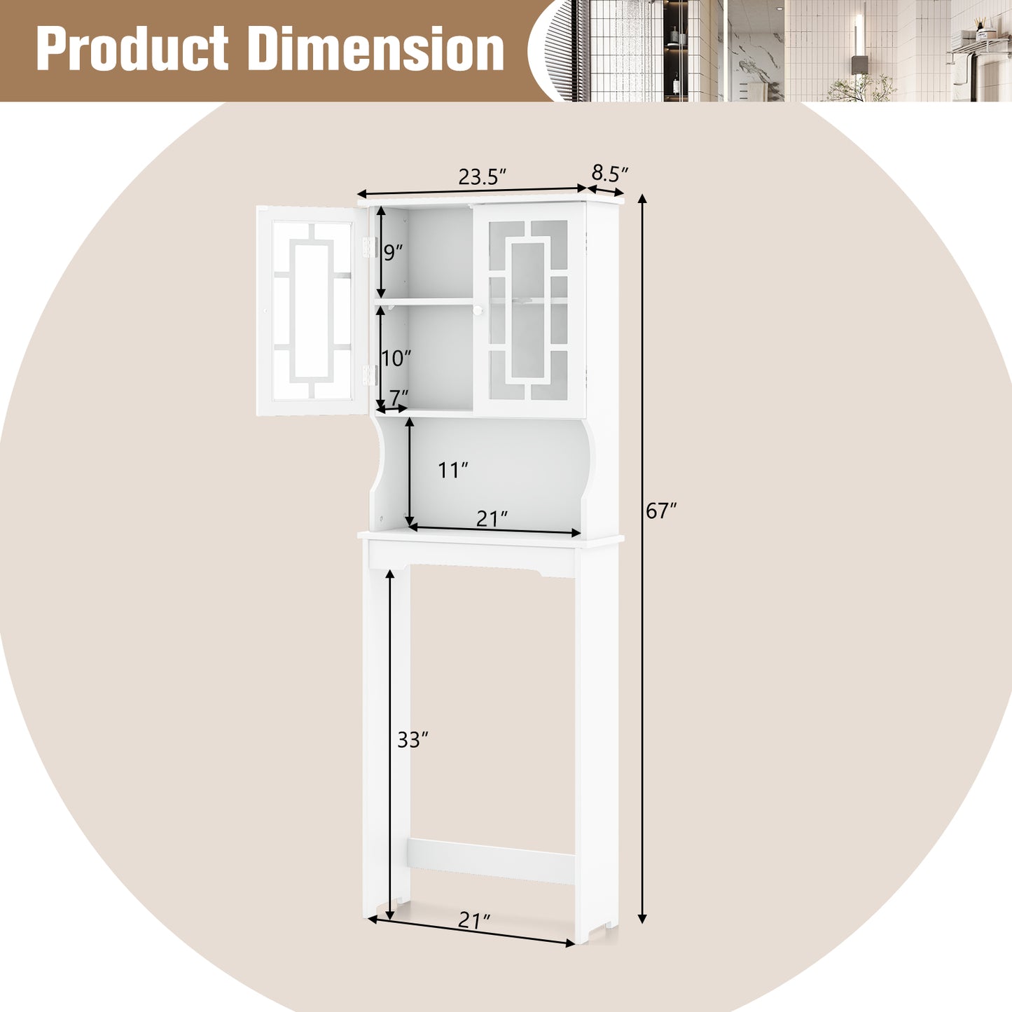 Bathroom Spacesaver Over the Toilet Door Storage Cabinet, White Bathroom Etagere at Gallery Canada