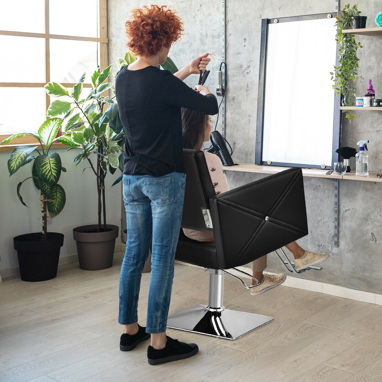 Adjustable Swivel Hydraulic Salon Chair, Black Spa & Salon at Gallery Canada