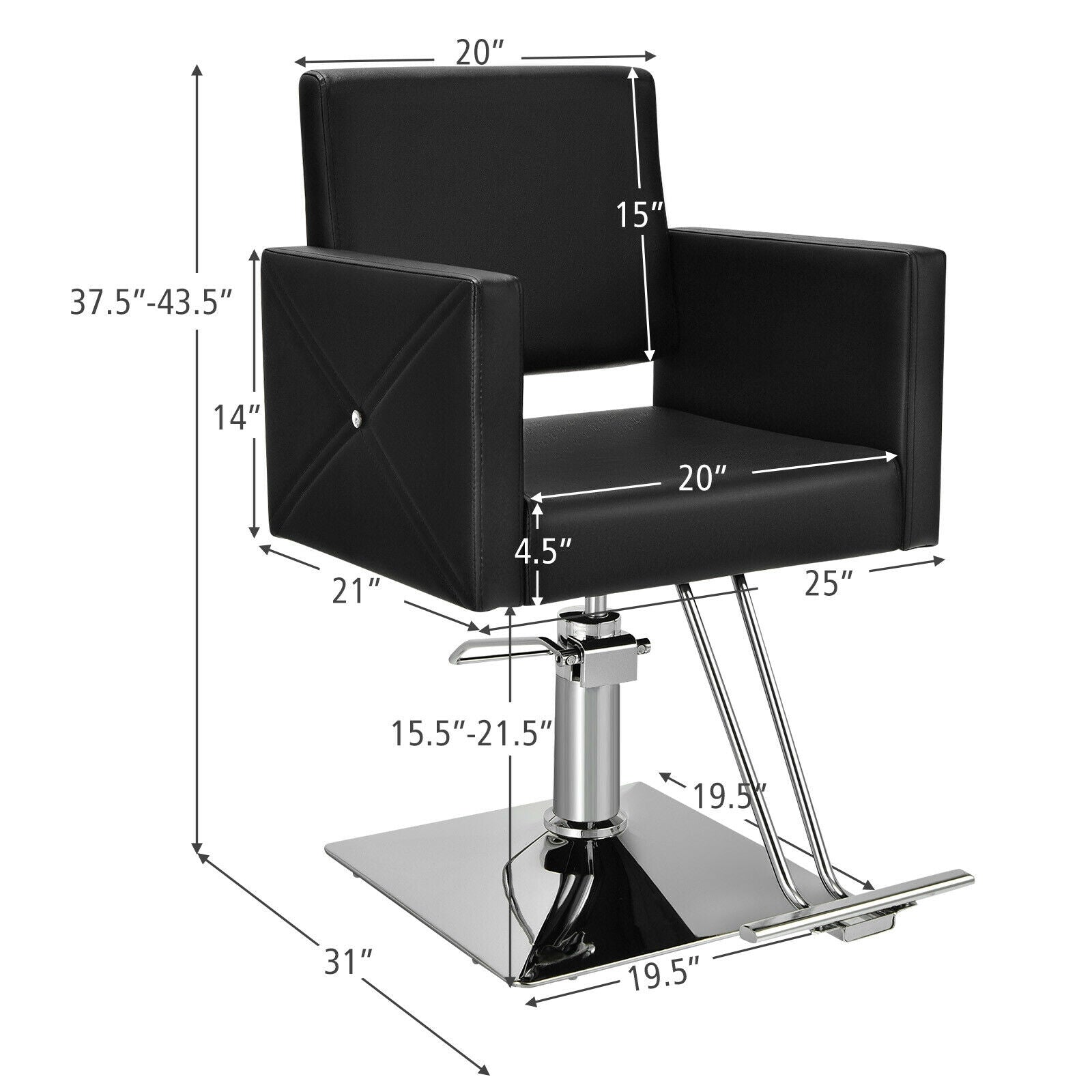 Adjustable Swivel Hydraulic Salon Chair, Black Spa & Salon at Gallery Canada