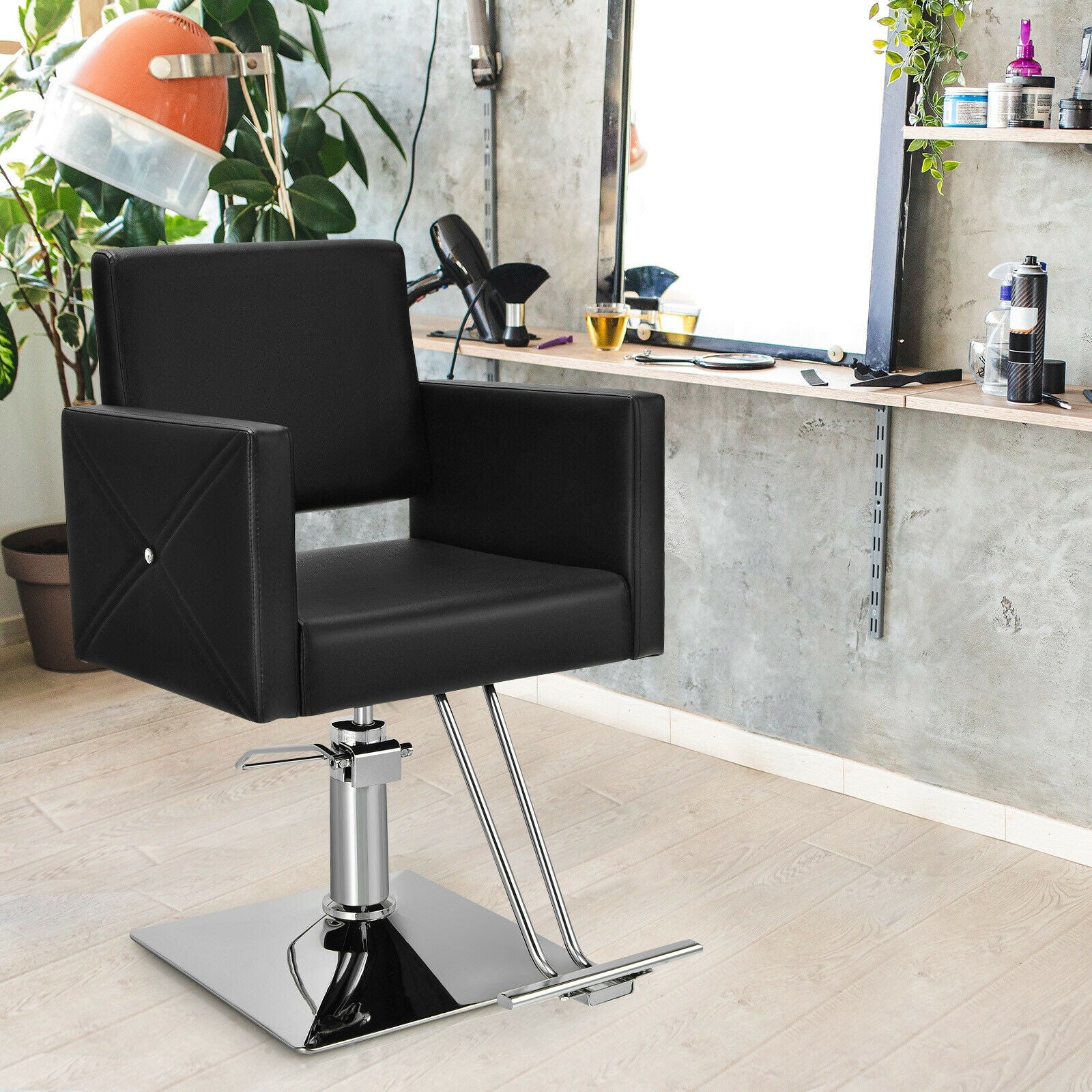 Adjustable Swivel Hydraulic Salon Chair, Black Spa & Salon at Gallery Canada