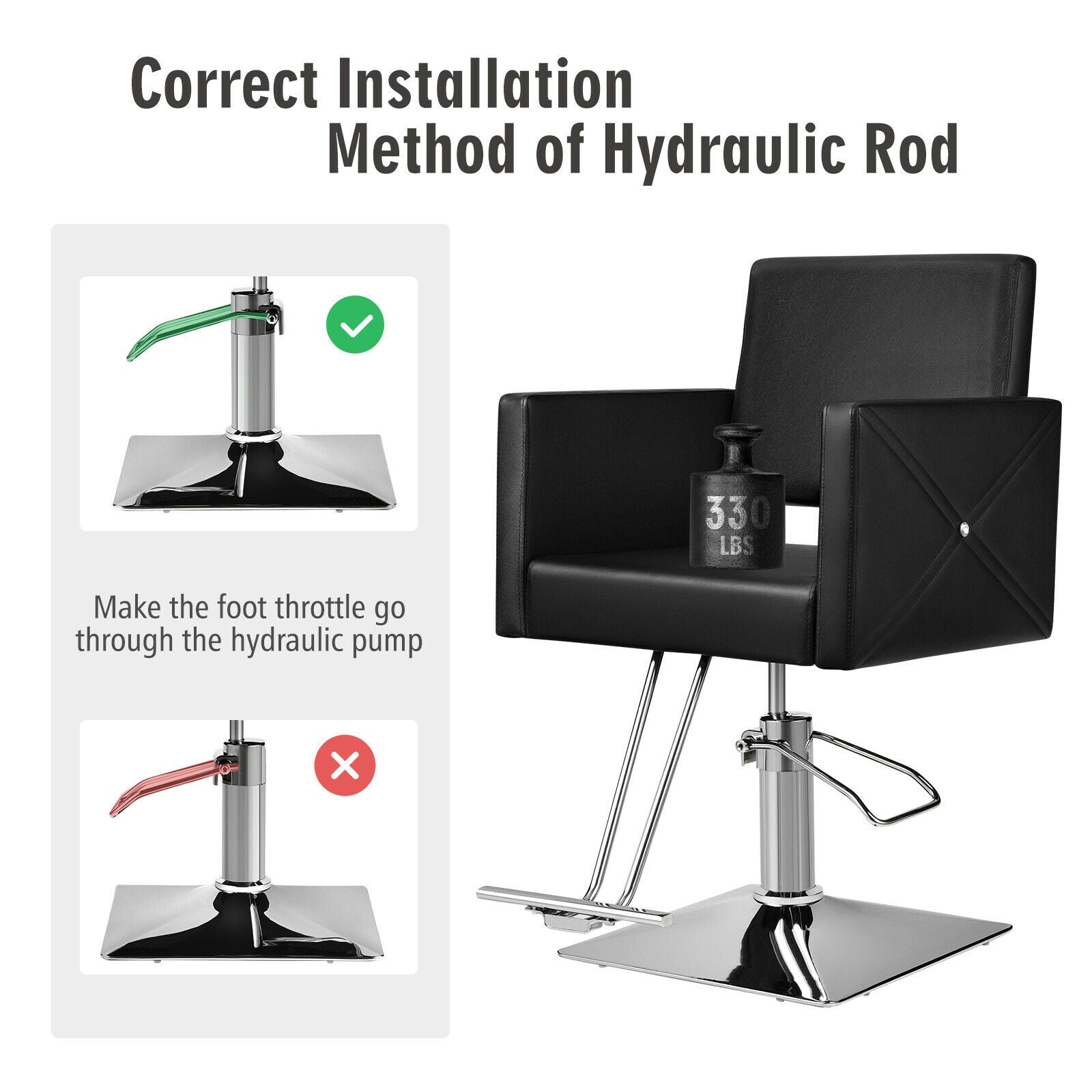 Adjustable Swivel Hydraulic Salon Chair, Black Spa & Salon at Gallery Canada