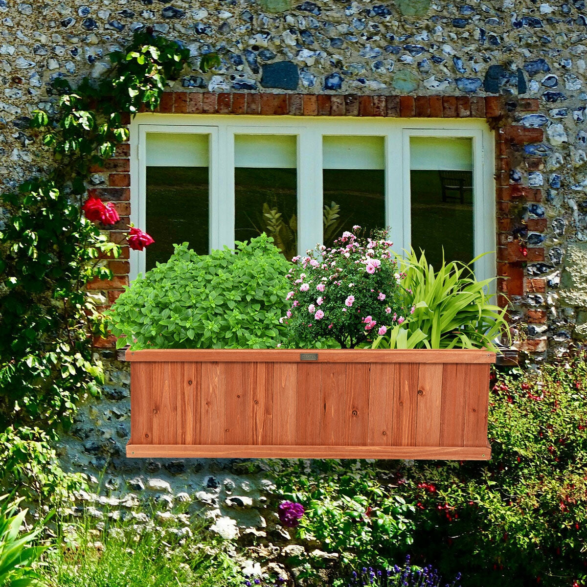 Wooden Decorative Planter Box, Brown Raised Garden Beds at Gallery Canada