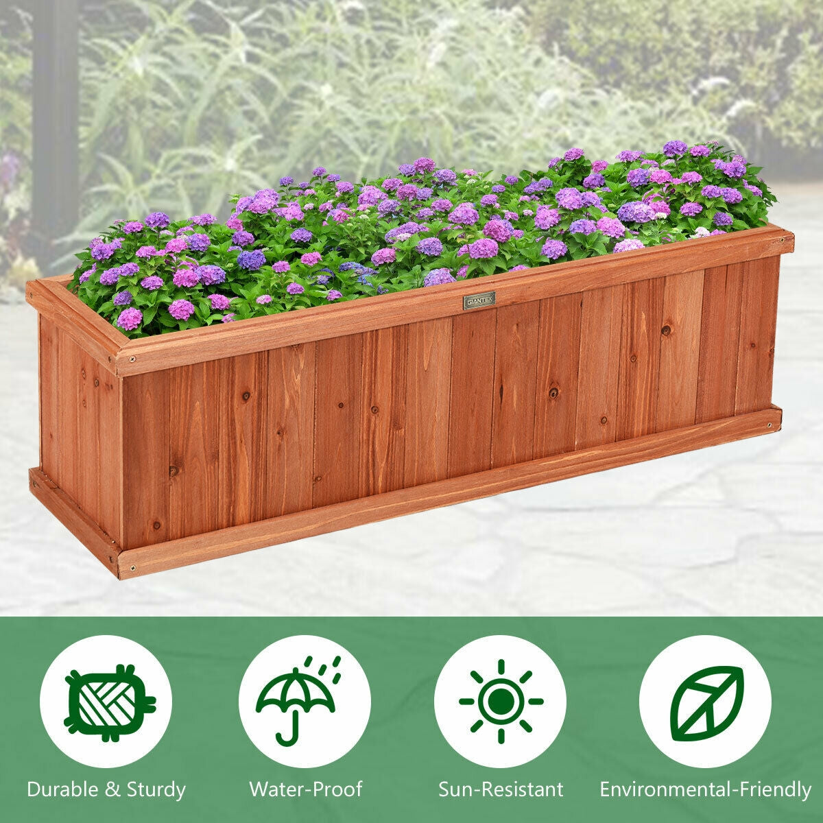 Wooden Decorative Planter Box, Brown Raised Garden Beds at Gallery Canada