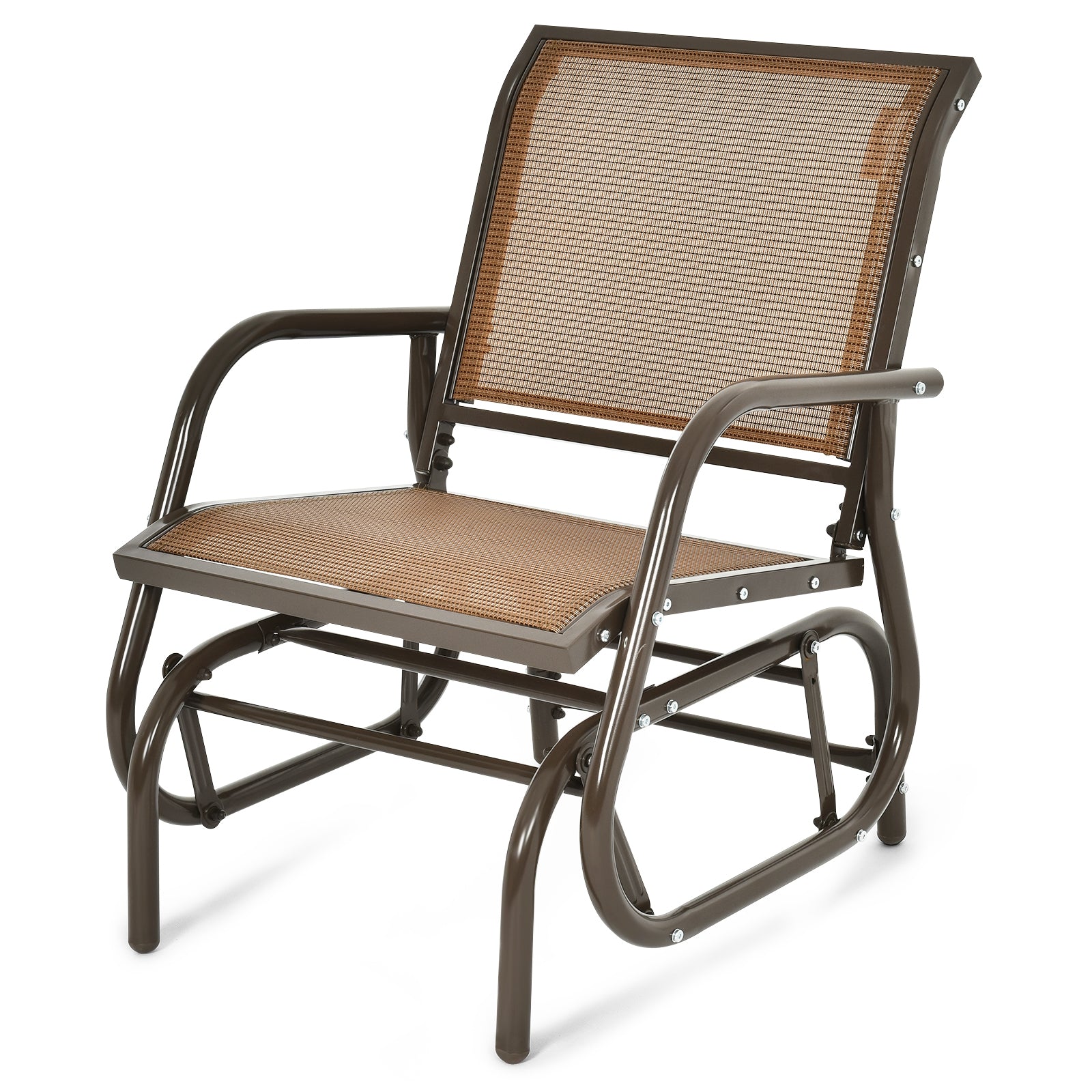 Outdoor Single Swing Glider Rocking Chair, Brown Patio Rocking Chairs & Gliders at Gallery Canada