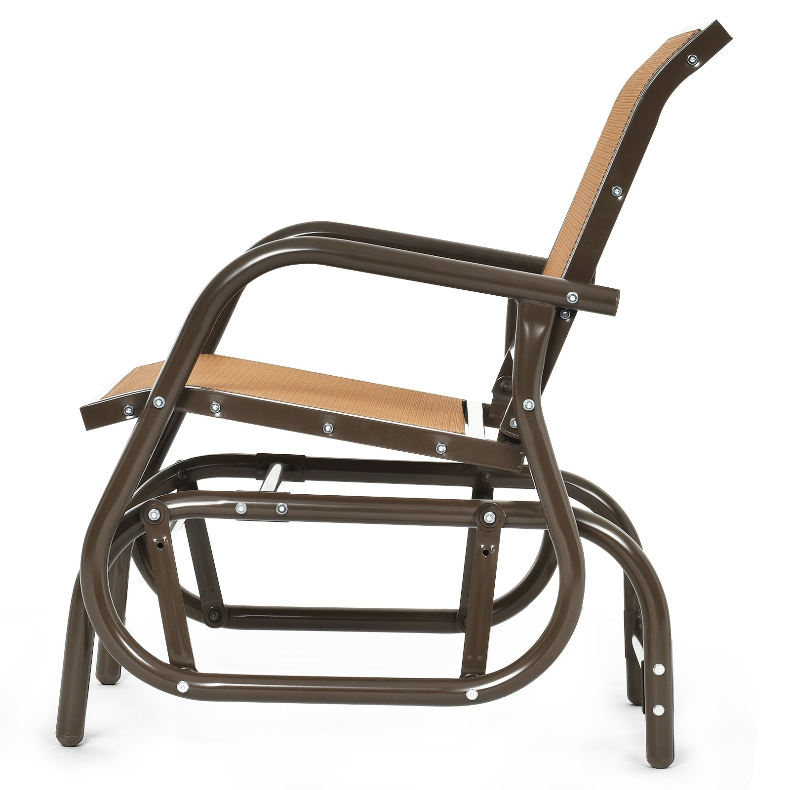 Outdoor Single Swing Glider Rocking Chair, Brown Patio Rocking Chairs & Gliders at Gallery Canada