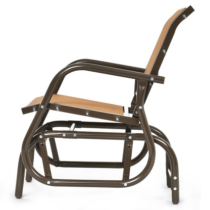 Outdoor Single Swing Glider Rocking Chair, Brown Patio Rocking Chairs & Gliders at Gallery Canada