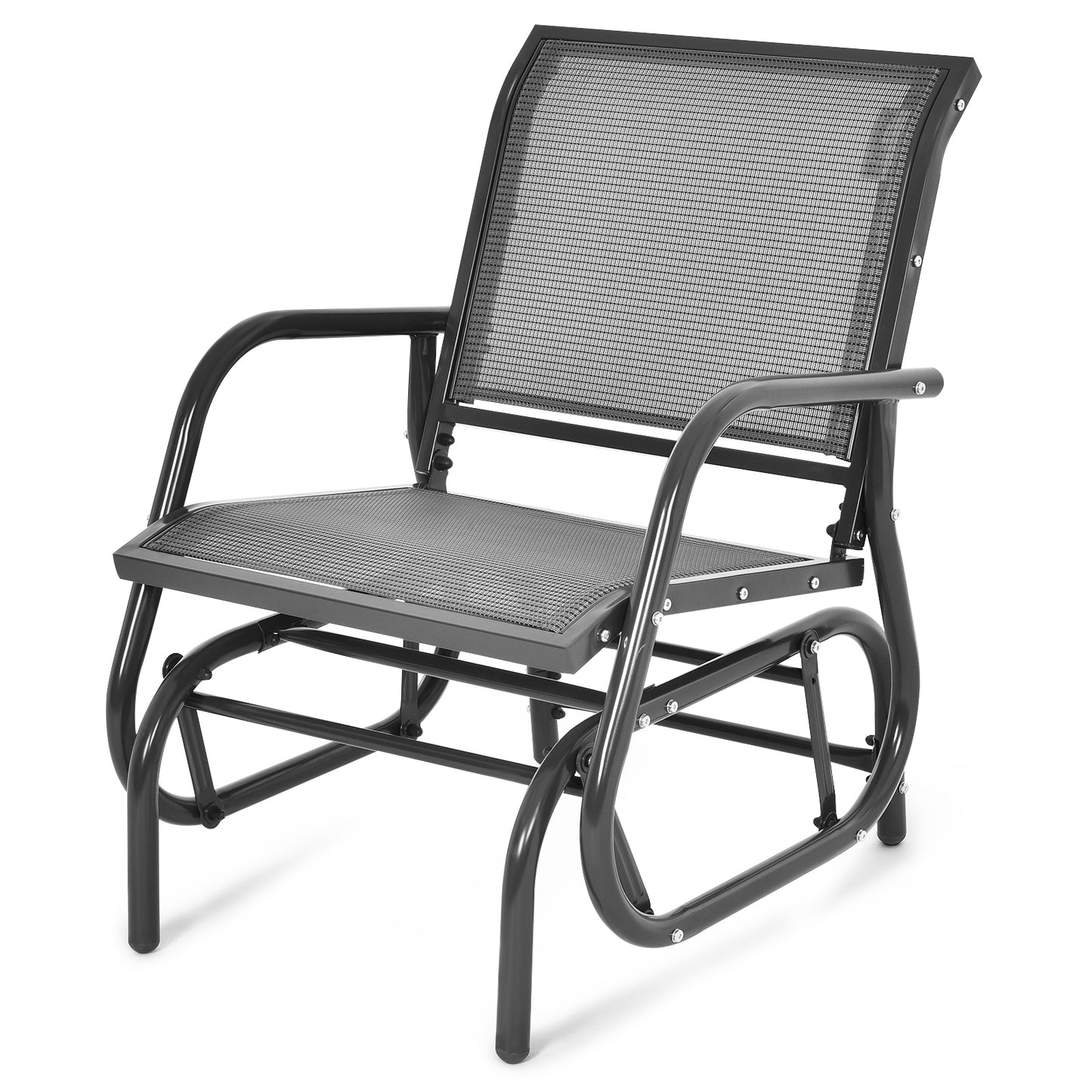 Outdoor Single Swing Glider Rocking Chair, Gray Patio Rocking Chairs & Gliders at Gallery Canada