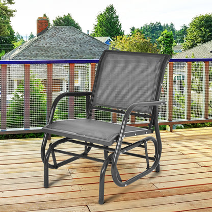 Outdoor Single Swing Glider Rocking Chair, Gray Patio Rocking Chairs & Gliders at Gallery Canada
