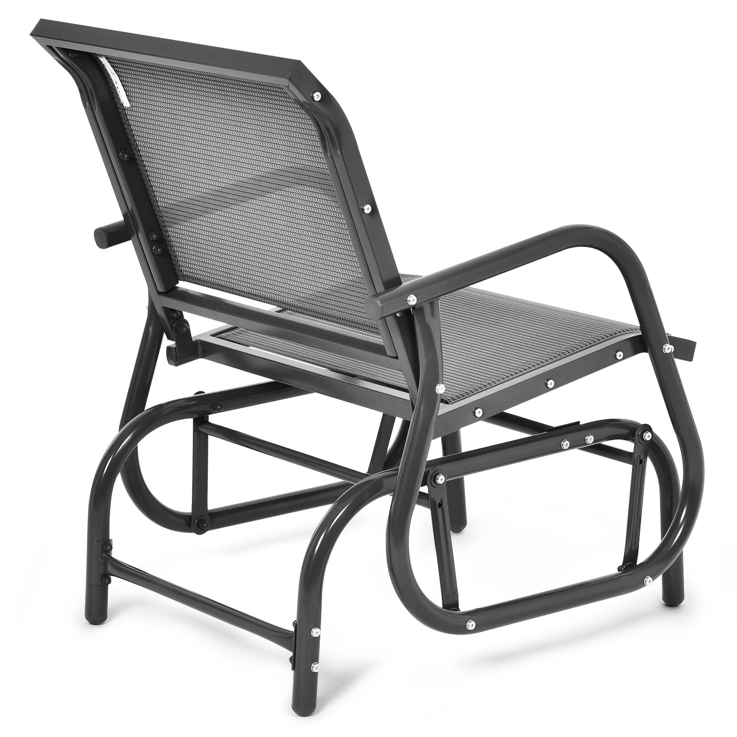 Outdoor Single Swing Glider Rocking Chair, Gray Patio Rocking Chairs & Gliders at Gallery Canada