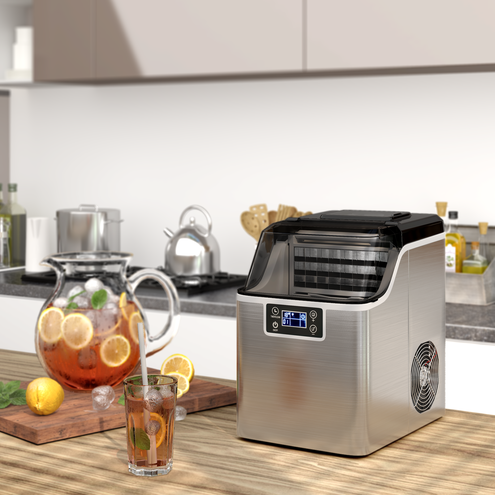 Electric Portable Countertop Ice Maker, With Scoop And Basket, Silver Ice Makers at Gallery Canada