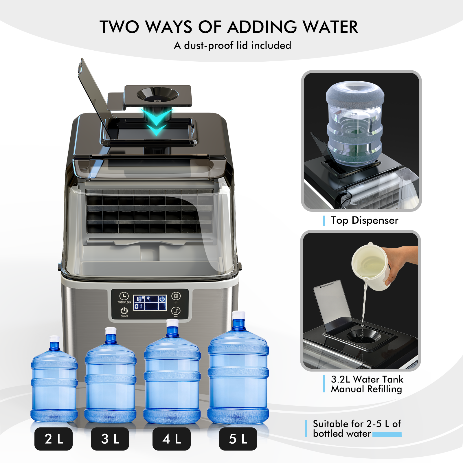 Electric Portable Countertop Ice Maker, With Scoop And Basket, Silver Ice Makers at Gallery Canada