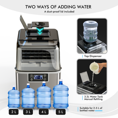 Electric Portable Countertop Ice Maker, With Scoop And Basket, Silver Ice Makers at Gallery Canada