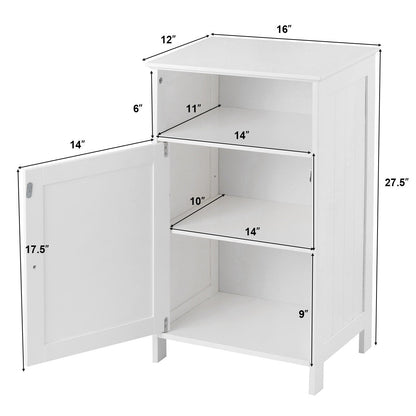 Freestanding Adjustable Shelf Floor Storage Cabinet, White Floor Cabinets at Gallery Canada