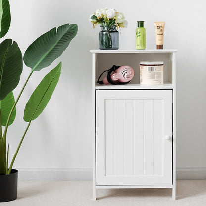 Freestanding Adjustable Shelf Floor Storage Cabinet, White Floor Cabinets at Gallery Canada