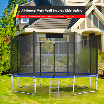 Trampoline Replacement Protection Enclosure Net with Zipper-12 ft, Black Trampoline Accessories at Gallery Canada