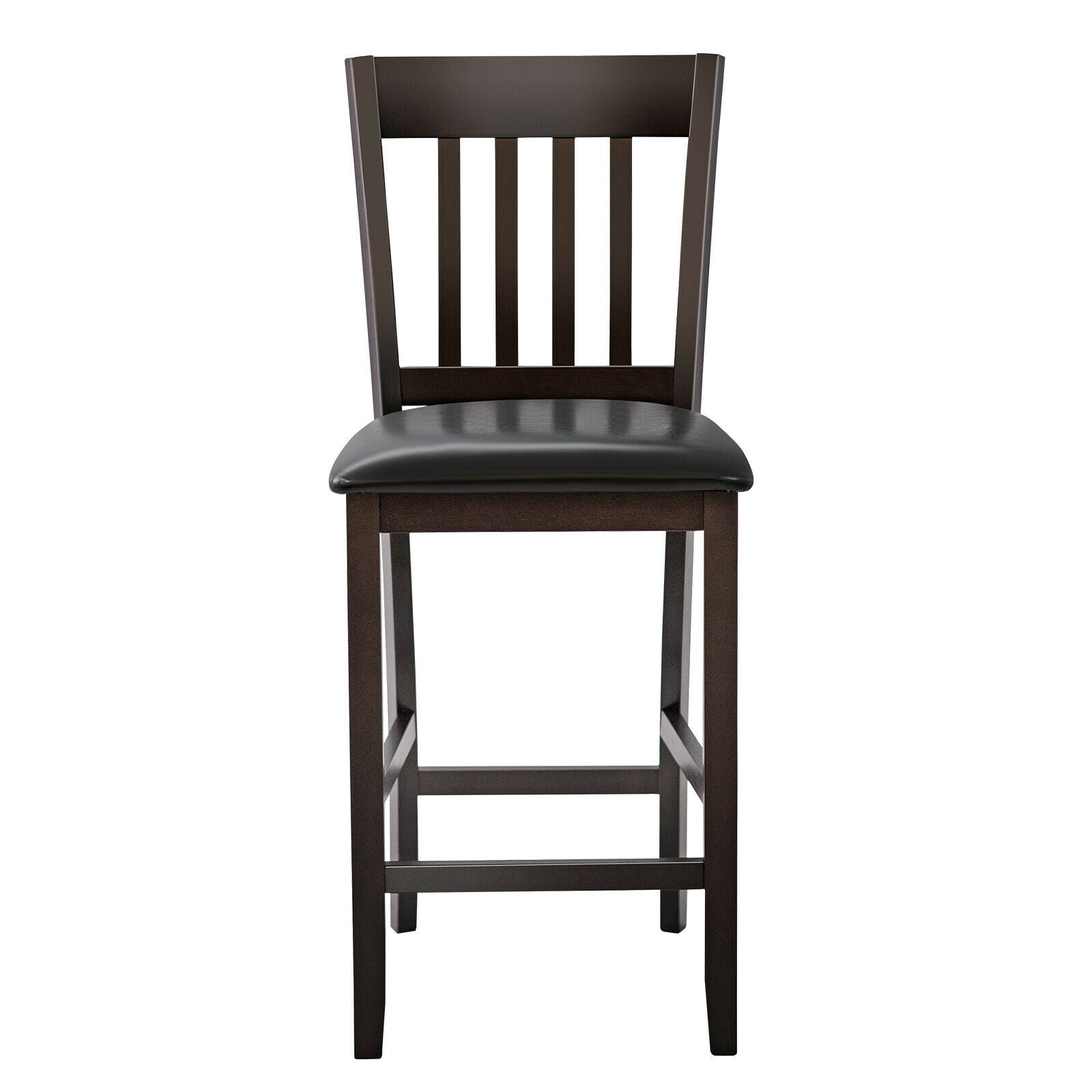Set of 2 Bar Stools, 25 Inches, Rubber Wood Legs, Espresso Bar Stools at Gallery Canada