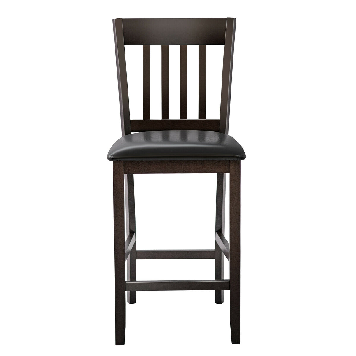 Set of 2 Bar Stools, 25 Inches, Rubber Wood Legs, Espresso Bar Stools at Gallery Canada