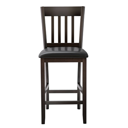 Set of 2 Bar Stools, 25 Inches, Rubber Wood Legs, Espresso Bar Stools at Gallery Canada