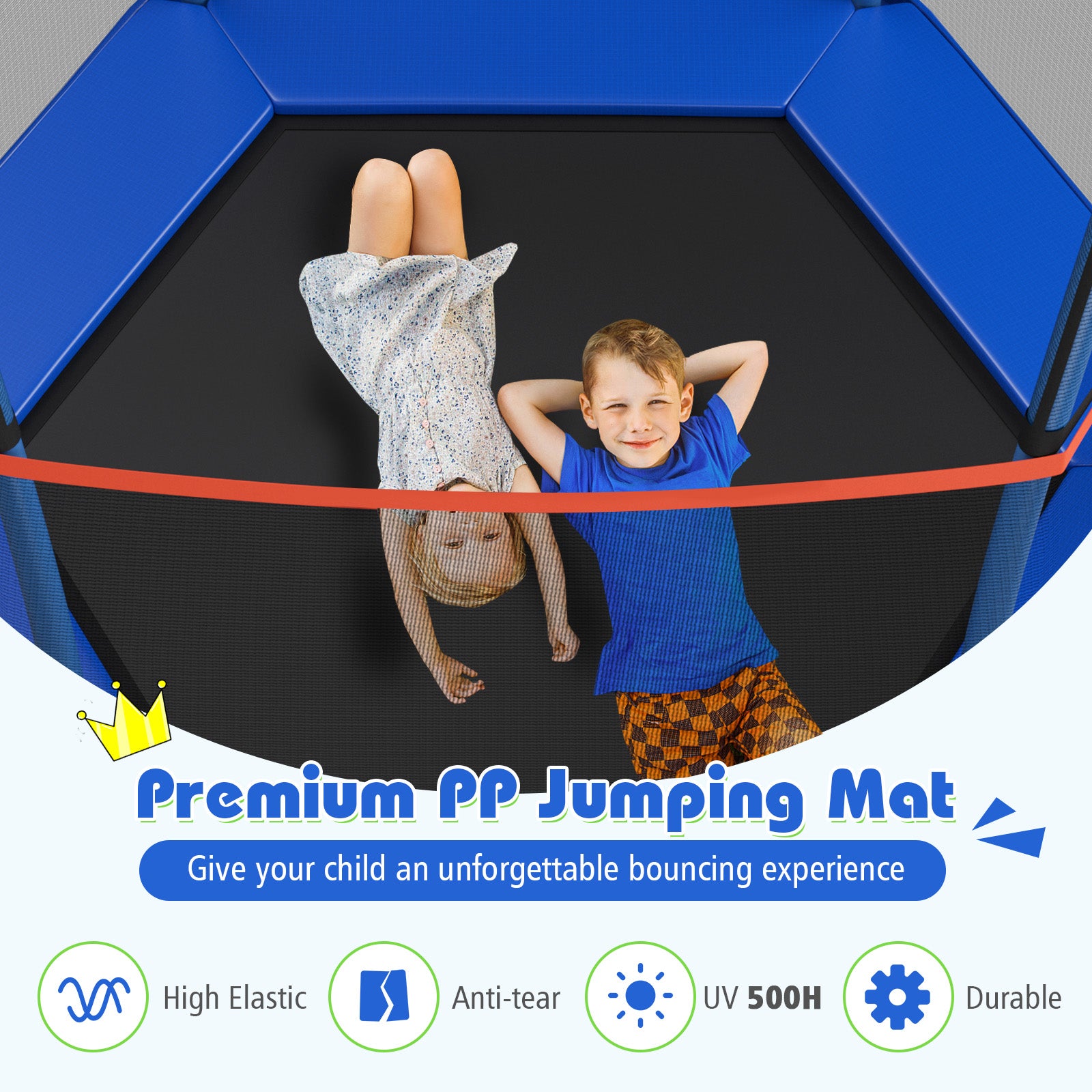 7 Ft Kids Trampoline With Safety Enclosure Net, Blue Trampolines at Gallery Canada