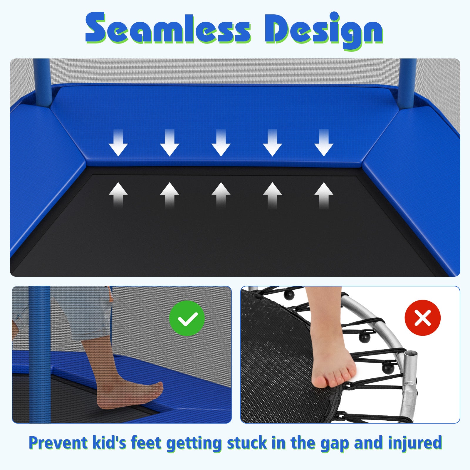 7 Ft Kids Trampoline With Safety Enclosure Net, Blue Trampolines at Gallery Canada