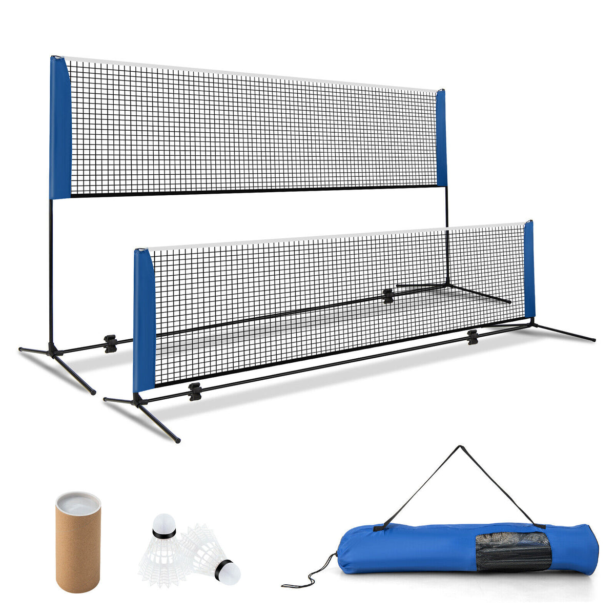 10 Feet Adjustable Badminton Net Stand, Portable Carry Bag, Black Sport Equipments Black at Gallery Canada