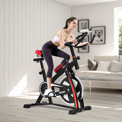 Adjustable Indoor Exercise Bike Trainer, Electronic Meter, Black Exercise Bikes at Gallery Canada
