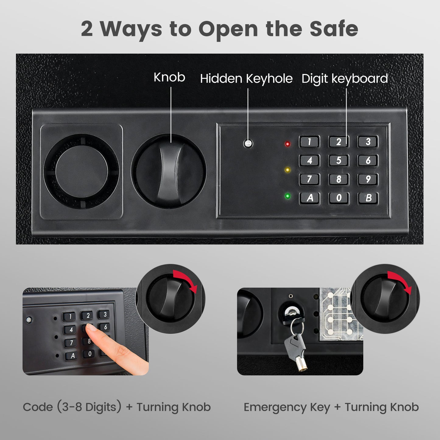 Digital Flat Recessed Wall Safe, Security Lock Gun Cash Box, Black Safe Box at Gallery Canada