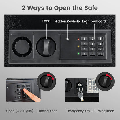 Digital Flat Recessed Wall Safe, Security Lock Gun Cash Box, Black Safe Box at Gallery Canada