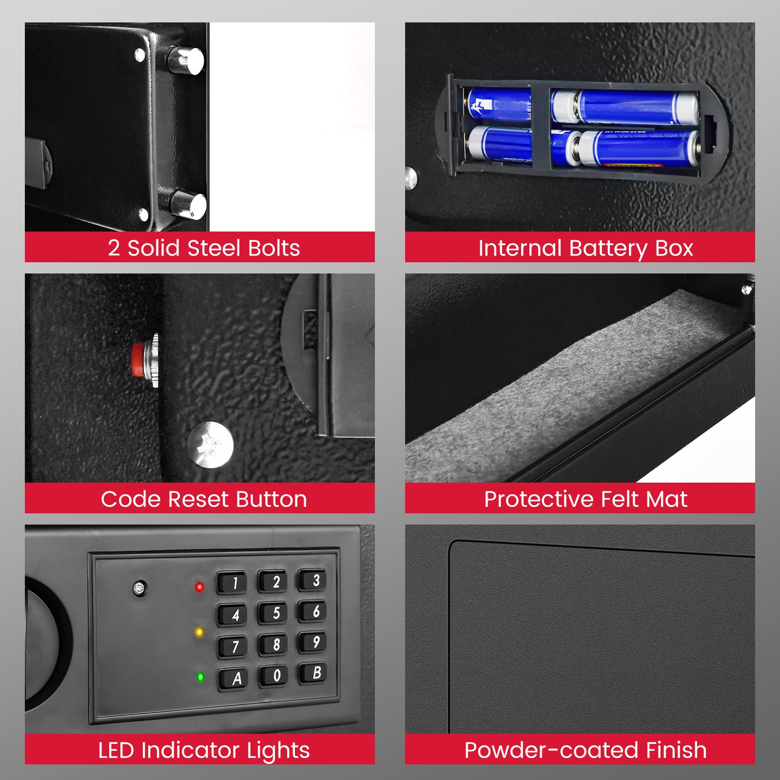 Digital Flat Recessed Wall Safe, Security Lock Gun Cash Box, Black Safe Box at Gallery Canada