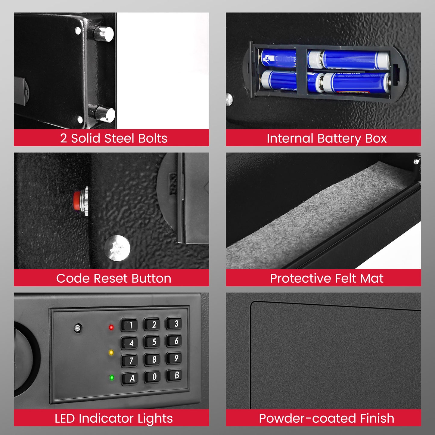 Digital Flat Recessed Wall Safe, Security Lock Gun Cash Box, Black Safe Box at Gallery Canada