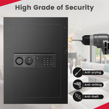 Digital Flat Recessed Wall Safe, Security Lock Gun Cash Box, Black Safe Box at Gallery Canada