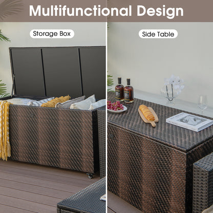 96 Gallon PE Wicker Outdoor Storage Box, 4 Wheels, Brown Sheds & Outdoor Storage at Gallery Canada
