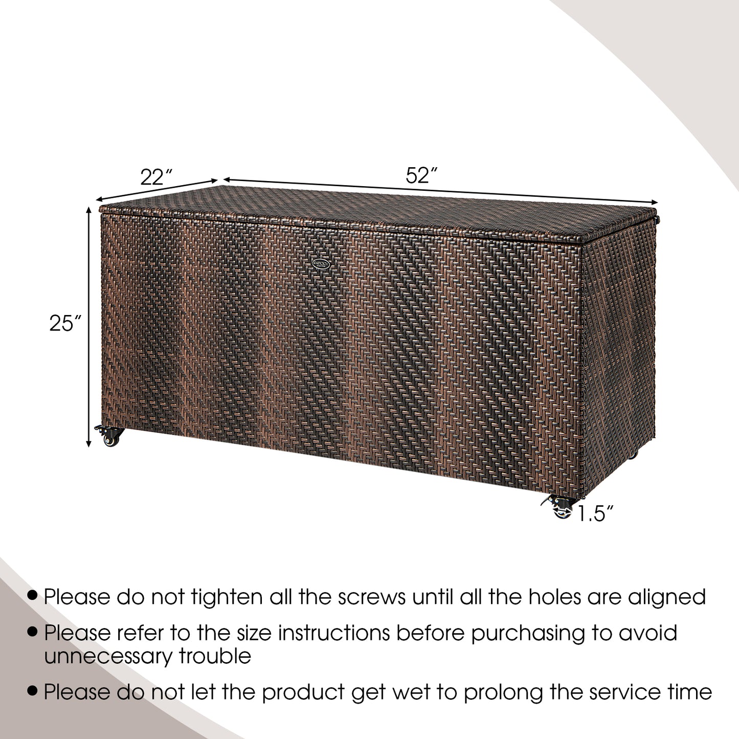 96 Gallon PE Wicker Outdoor Storage Box, 4 Wheels, Brown Sheds & Outdoor Storage at Gallery Canada