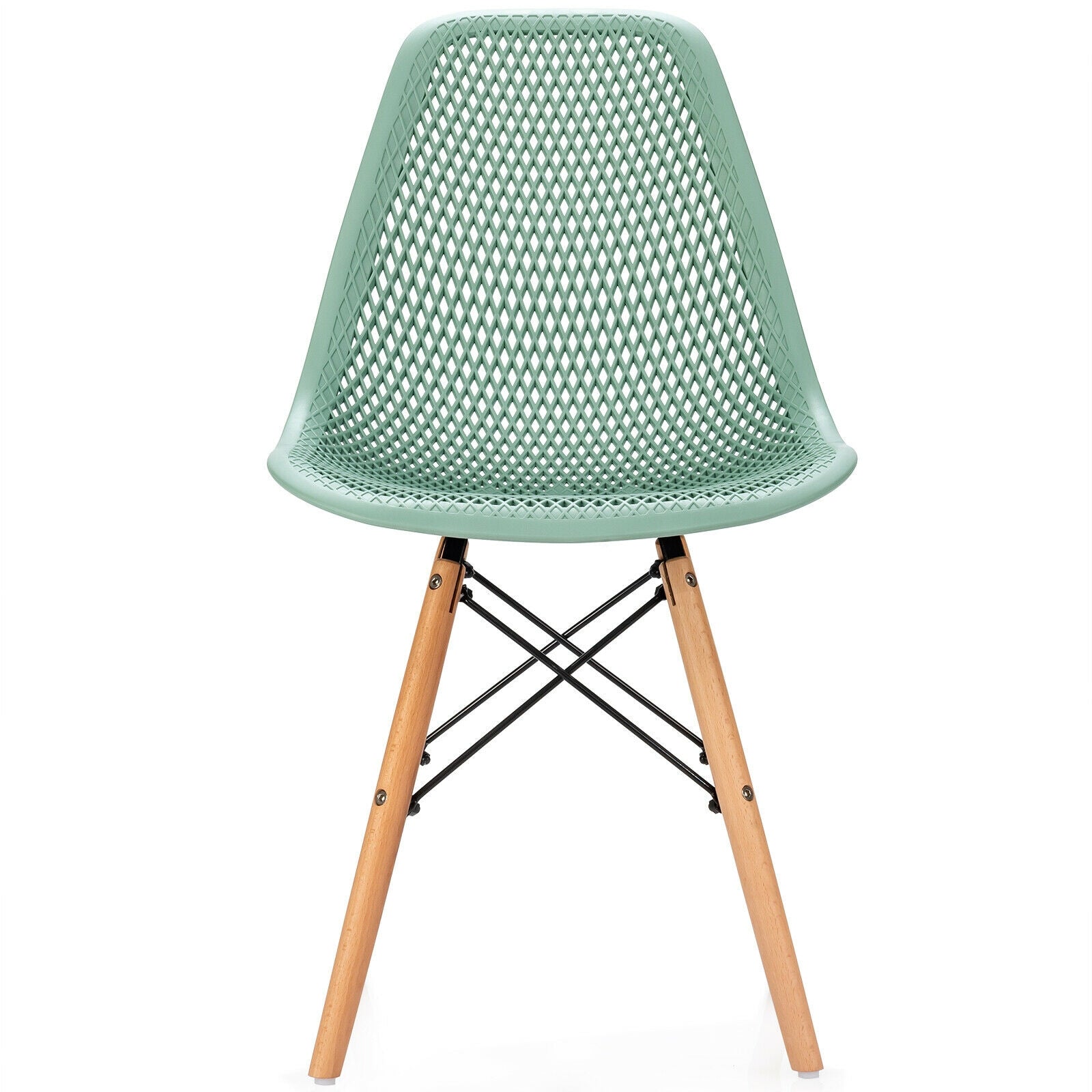 Modern Plastic Hollow Chair Set, 4 Pieces, Green Dining Chairs at Gallery Canada