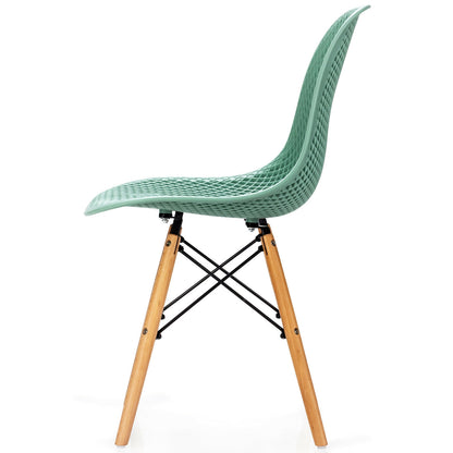 Modern Plastic Hollow Chair Set, 4 Pieces, Green Dining Chairs at Gallery Canada