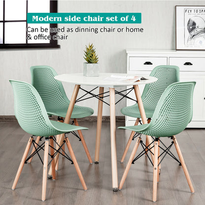 Modern Plastic Hollow Chair Set, 4 Pieces, Green Dining Chairs at Gallery Canada