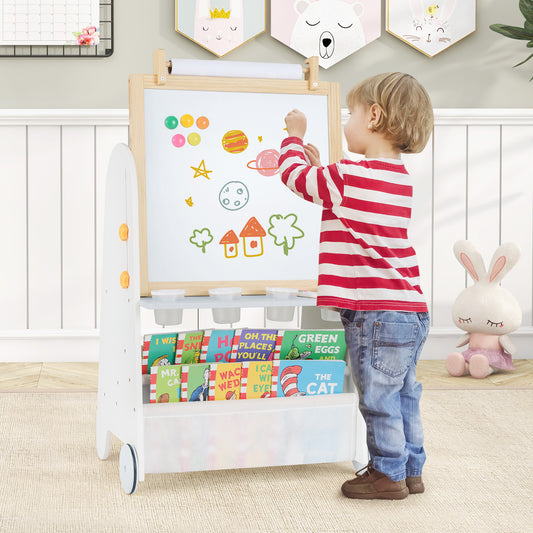 4-in-1 Toddler Activity Table, Magnetic Whiteboard, Chalk Board, Gray Art Easels Gray at Gallery Canada