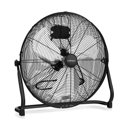 3-Speed High Velocity Floor Fan, Adjustable Tilt, Black Fans Black at Gallery Canada