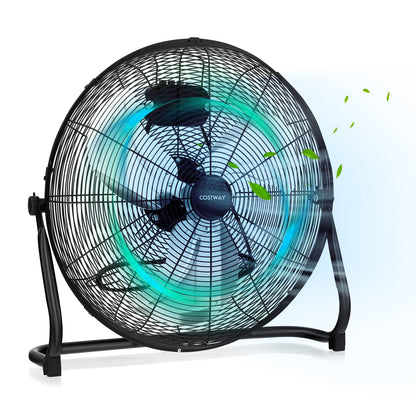 3-Speed High Velocity Floor Fan, Adjustable Tilt, Black Fans at Gallery Canada