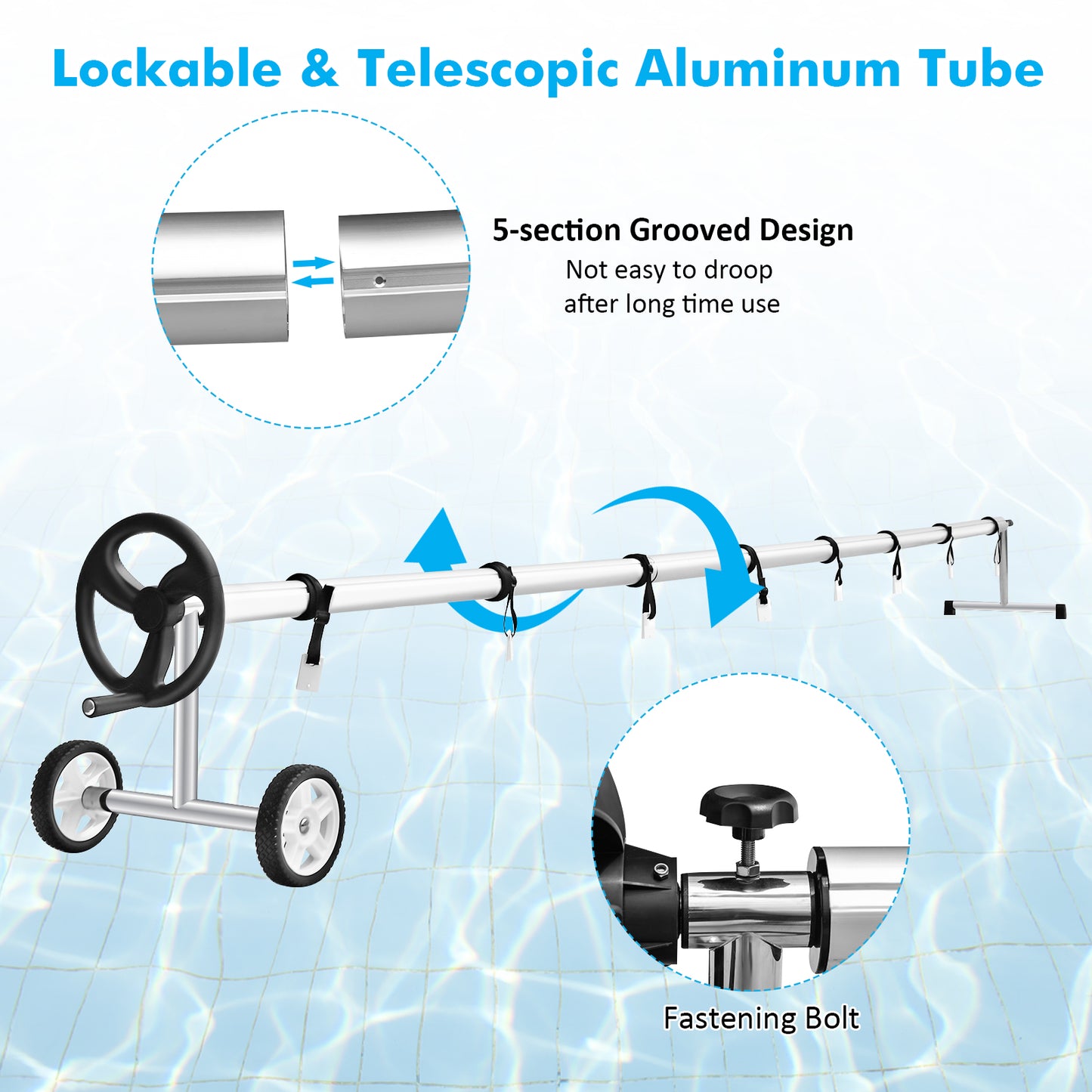 22 Ft Aluminum In-Ground Pool Solar Cover Reel Set, Silver Swimming Pools at Gallery Canada