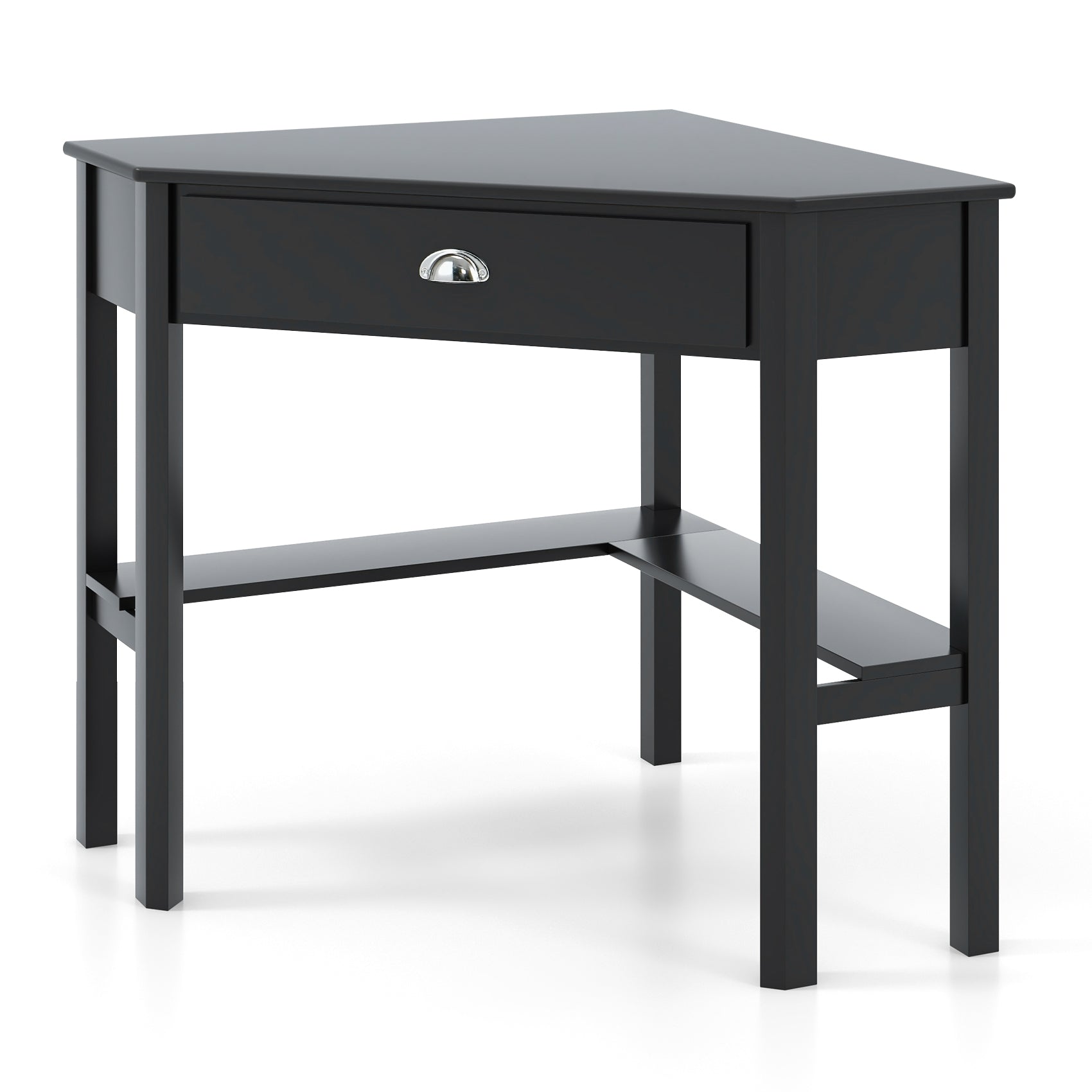 Corner Wooden Laptop Computer Desk, Black Corner Desks Black at Gallery Canada