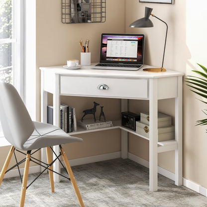 Corner Wooden Laptop Desk, White Corner Desks at Gallery Canada